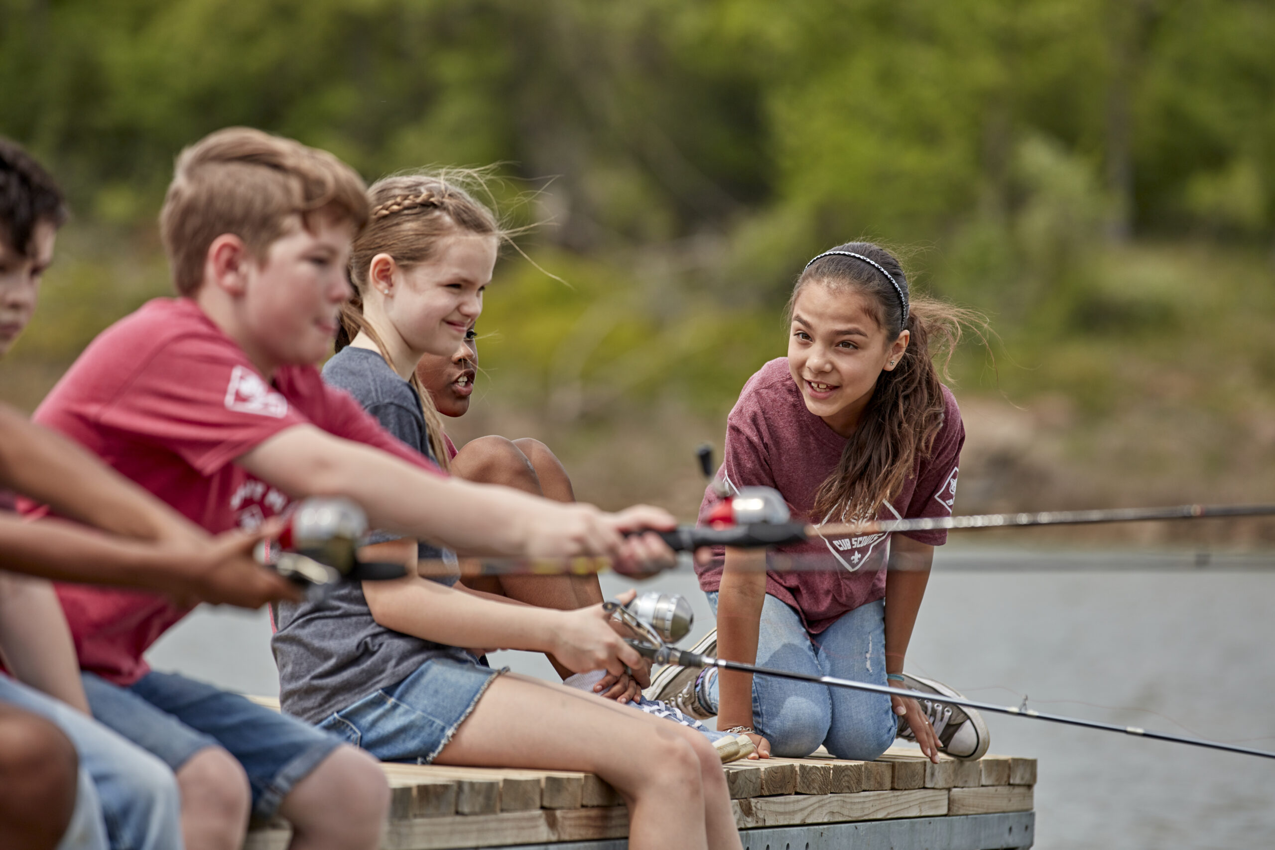 Cub Scouts fishing